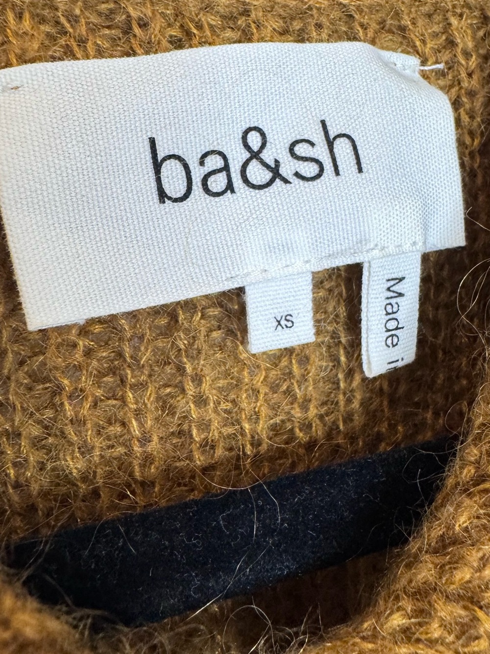 Ba&sh tilte mohair wool blend placket buttons sz XS big shoulder fall sweater - Picture 4 of 9